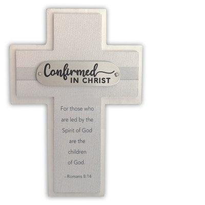 Cross-Confirmation-Fabric Wrapped-Confirmed In Christ (5" x 7 1/2")