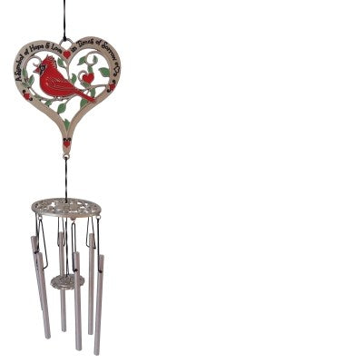 Wind Chime-Cardinal Memorial-Boxed (3" x 12.5")