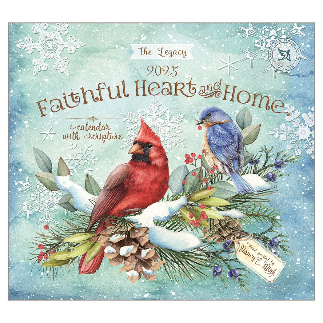 2025 Mini Wall Calendar-Faithful Heart And Home (6.75" X 6" X 1/8")