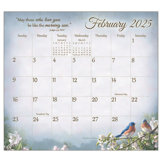 2025 Magnetic Calendar Pad-Songbirds Of Faith (9.375" x 8.375")