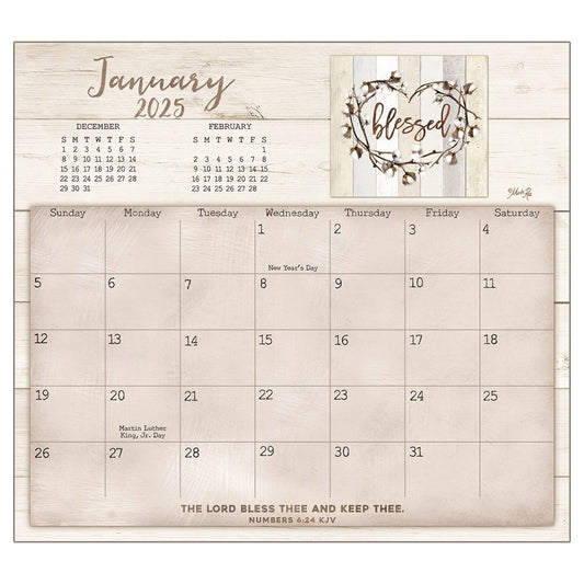 2025 Magnetic Calendar Pad-Faith And Family (9.375" x 8.375")