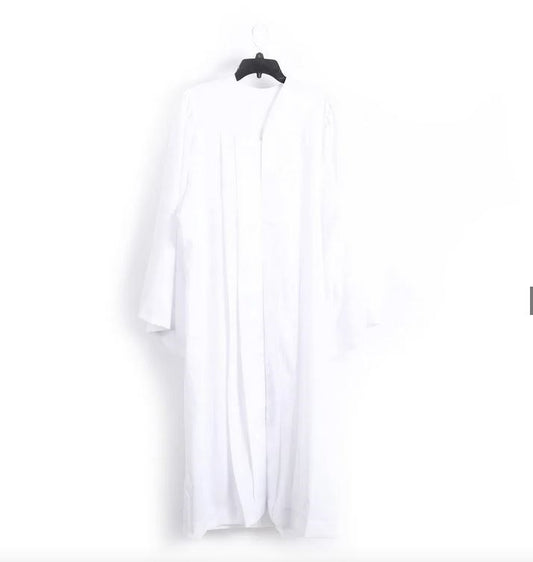 Baptismal Gown-Polyester-Simple Pleats-White-X Small (23" x 50")