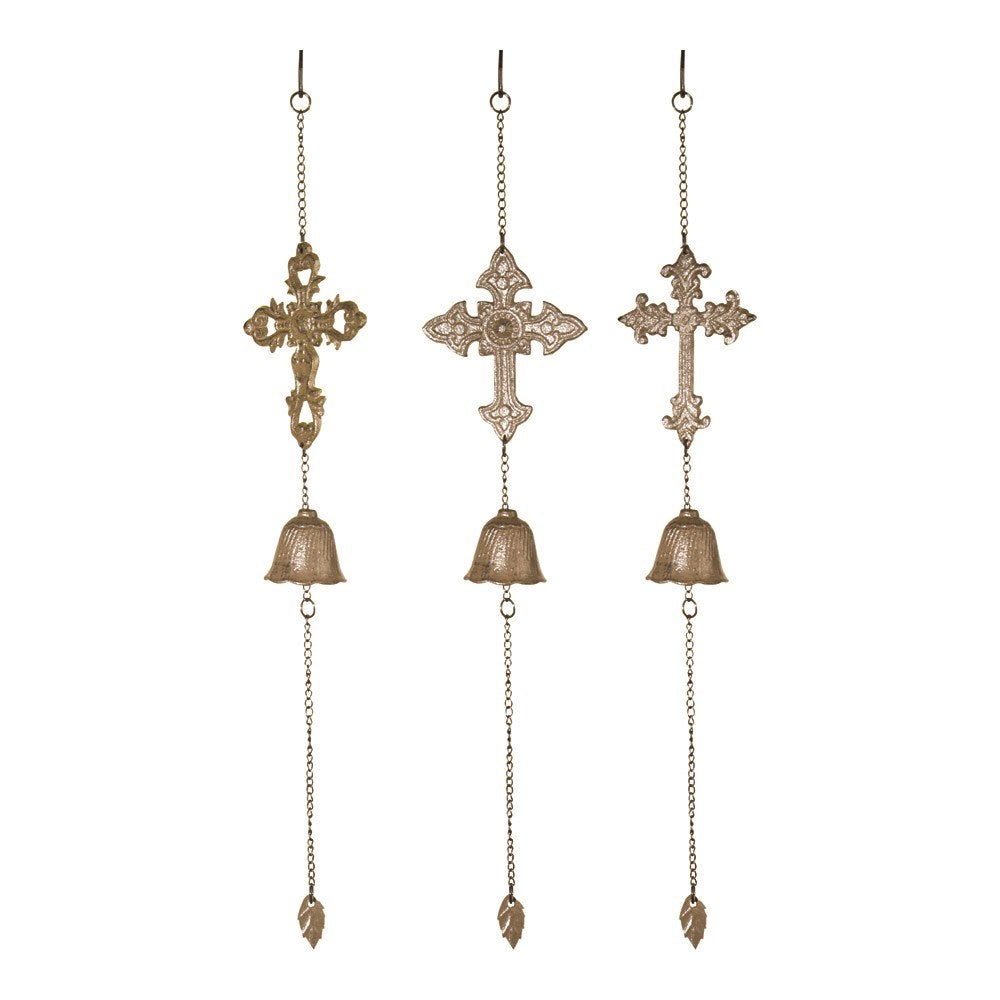 Wind Chime-Brown-Cross (23") (Set Of 3)