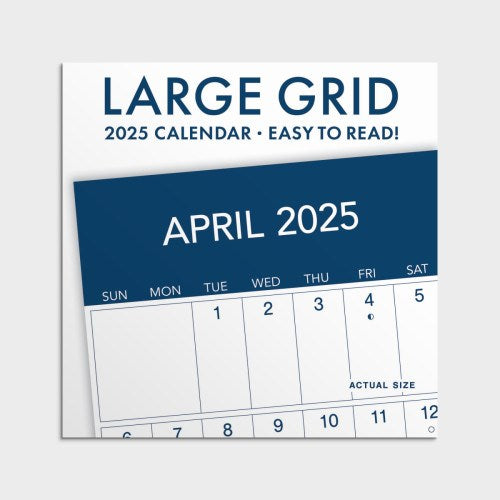 2025 Wall Calendar-Large Grid (Blue)