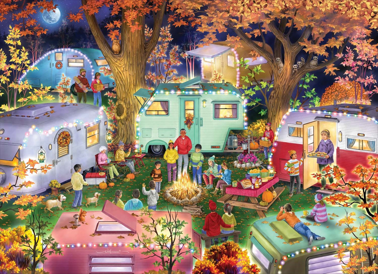 Jigsaw Puzzle-Camping In The Fall (1000 Pieces)