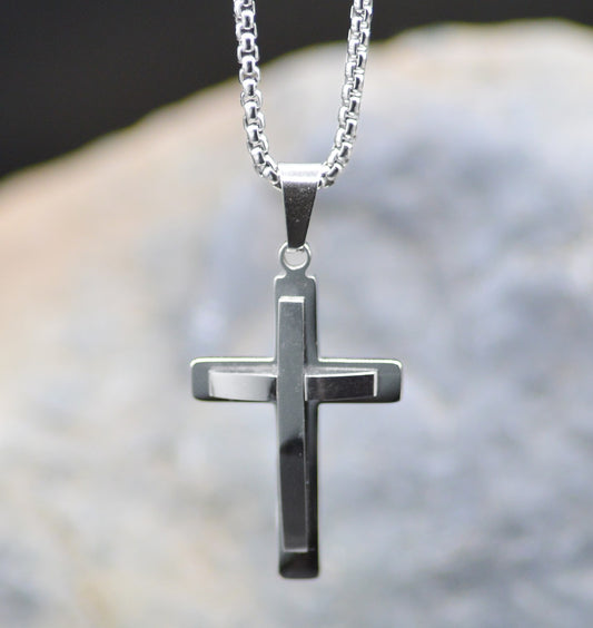 Necklace-Eden Merry-Silver-Cross