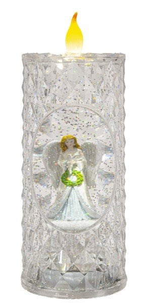 Candle-LED-Light Up Shimmer Angel (3.5" x 8.75")