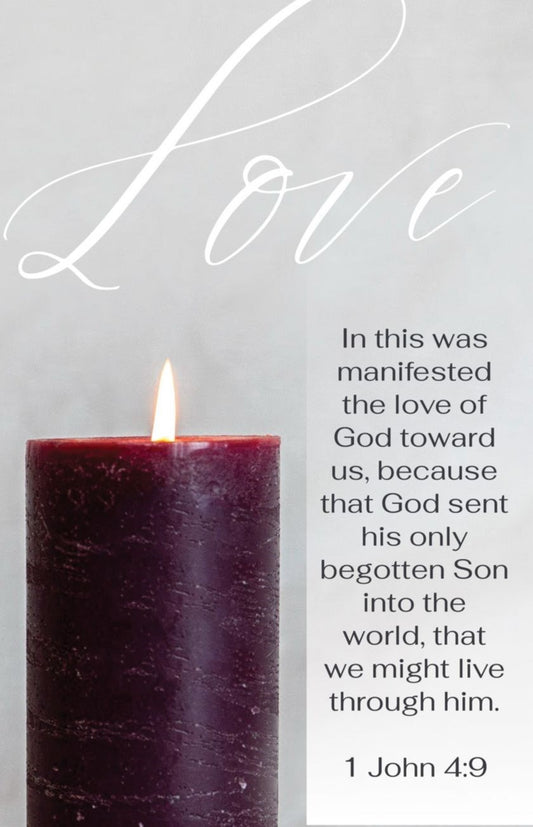 Bulletin-Advent Week 4: Love (1 John 4:9  KJV) (Pack Of 100)