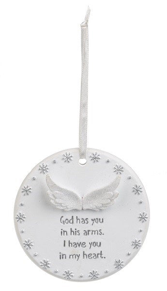 Ornament-Memorial-God Has You In His Arms (3" x 3")