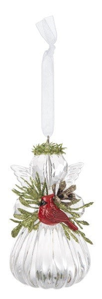 Ornament-Krystal Cardinal Angel (3.25"H)