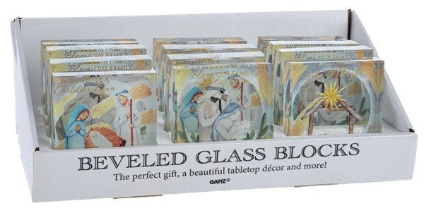 Display-Nativity Gift-Beveled Blocks (Pack Of 12)