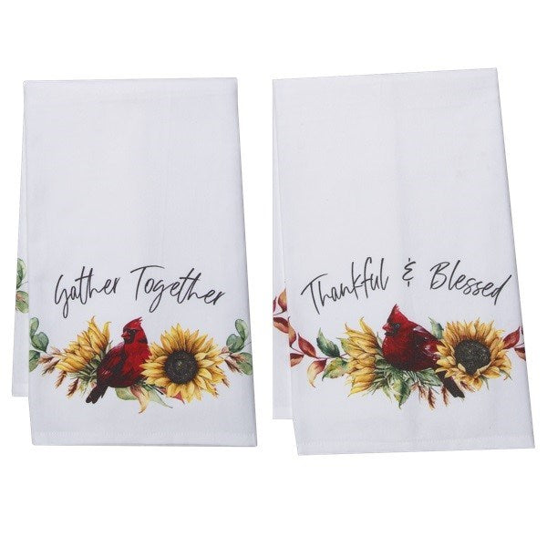 Tea Towel Set-Autumn Cardinal (Set Of 4)