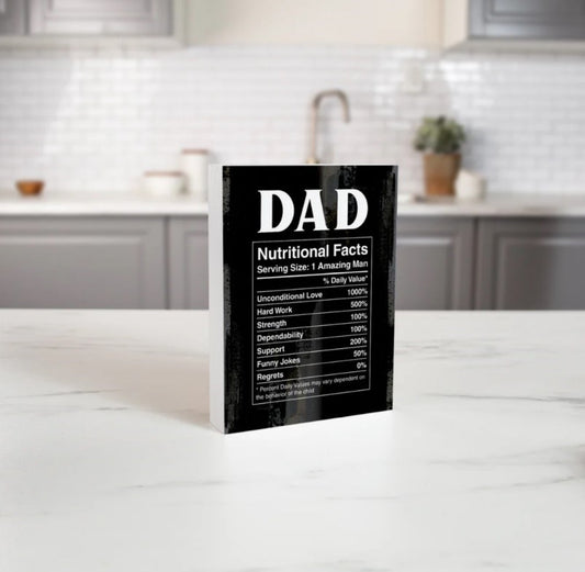 Word Block-Dad Nutritional Facts (5.5 x 7.25 x 1.5)