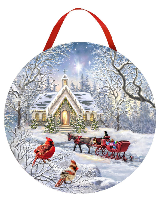 Ornament-Canvas-LED Sleigh Ride (4.75")