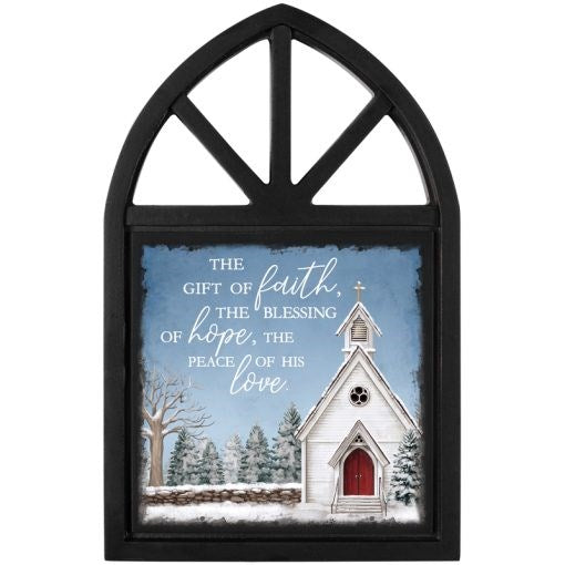 Gift Of Faith Church Window Sitter (6.5" x 10.25") (Pack of 3)