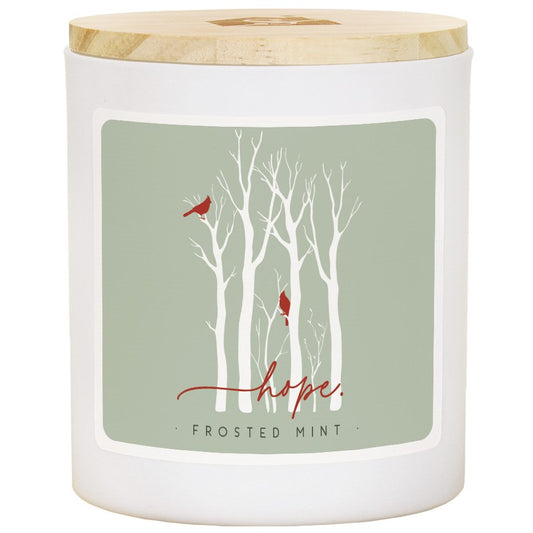 Candle-Hope Cardinals-Frosted Mint Scent (3.5 x 4.25)