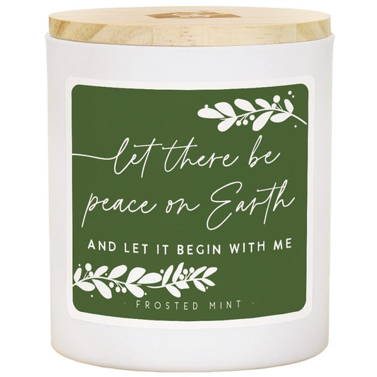 Candle-Peace On Earth-Frosted Mint Scent (3.5 x 4.25)