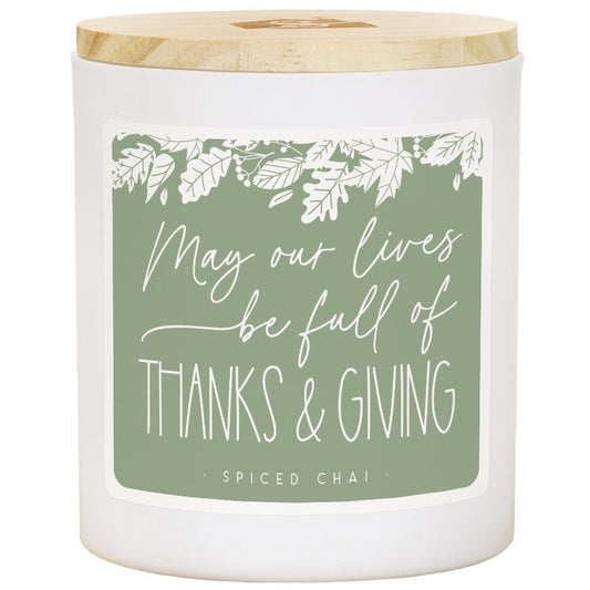 Candle-Thanks & Giving Green-Spiced Chai Scent (3.5 x 4.25)