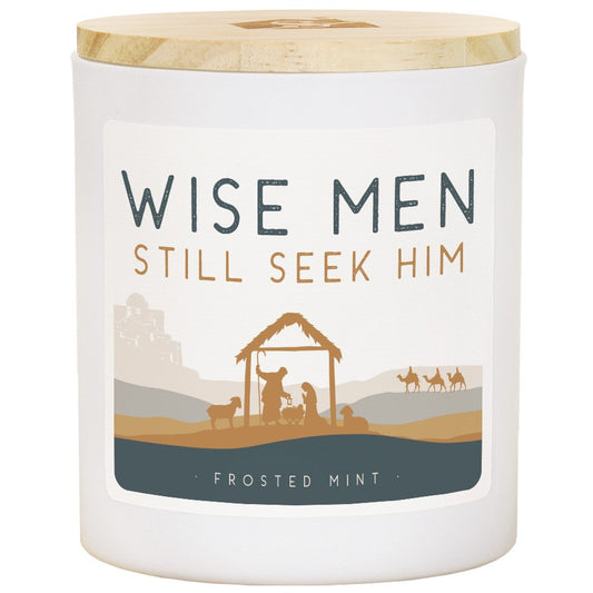 Candle-Wise Men Seek Him-Frosted Mint Scent (3.5 x 4.25)