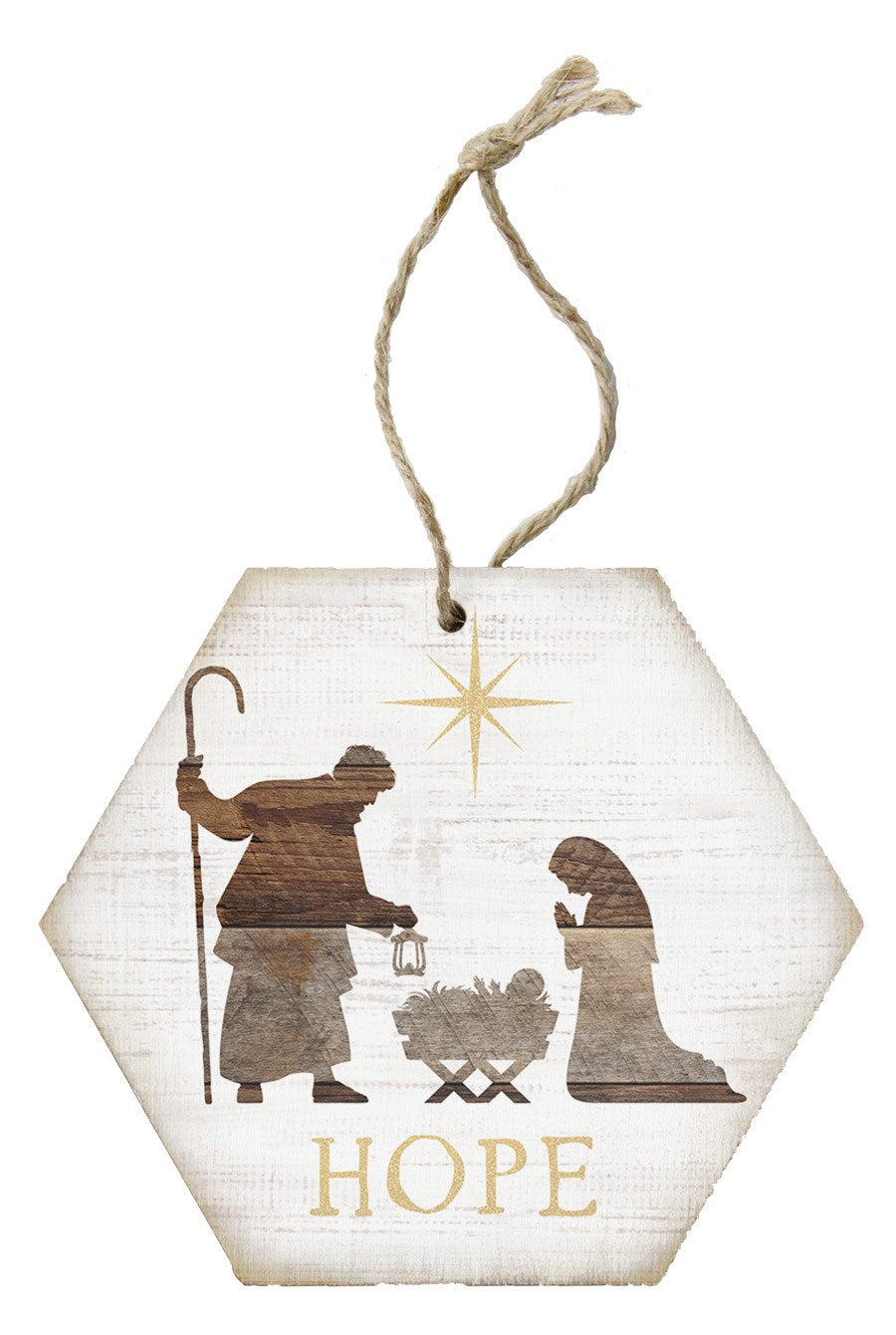 Ornament-Honeycomb-Nativity Hope (6.875 x 4.5)