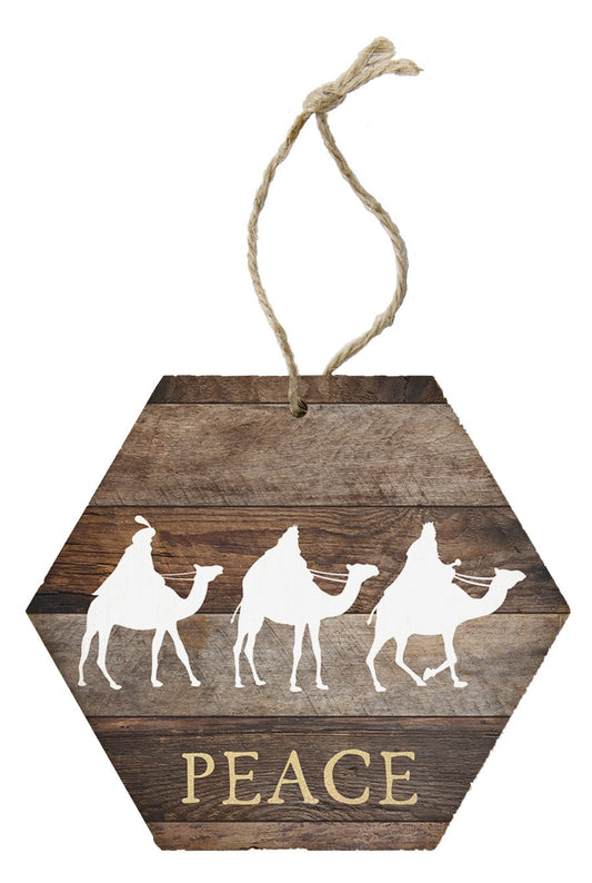 Ornament-Honeycomb-Wise Men Peace (6.875 x 4.5)