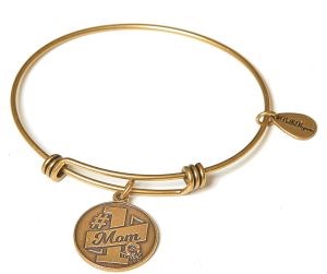 Bracelet-#1 Mom Bangle-Gold