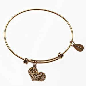 Bracelet-Mom Heart Bangle-Gold