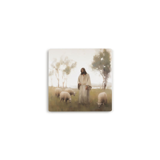 Coaster-Jesus & Sheep (4 x 4) (Pack Of 6)