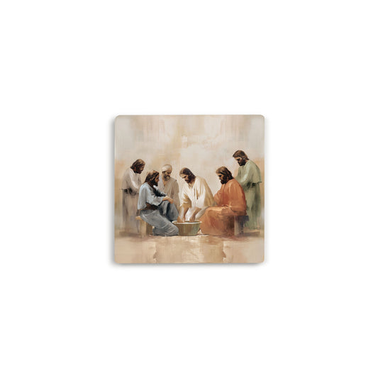 Coaster-Jesus Washing Feet (4 x 4) (Pack Of 6)