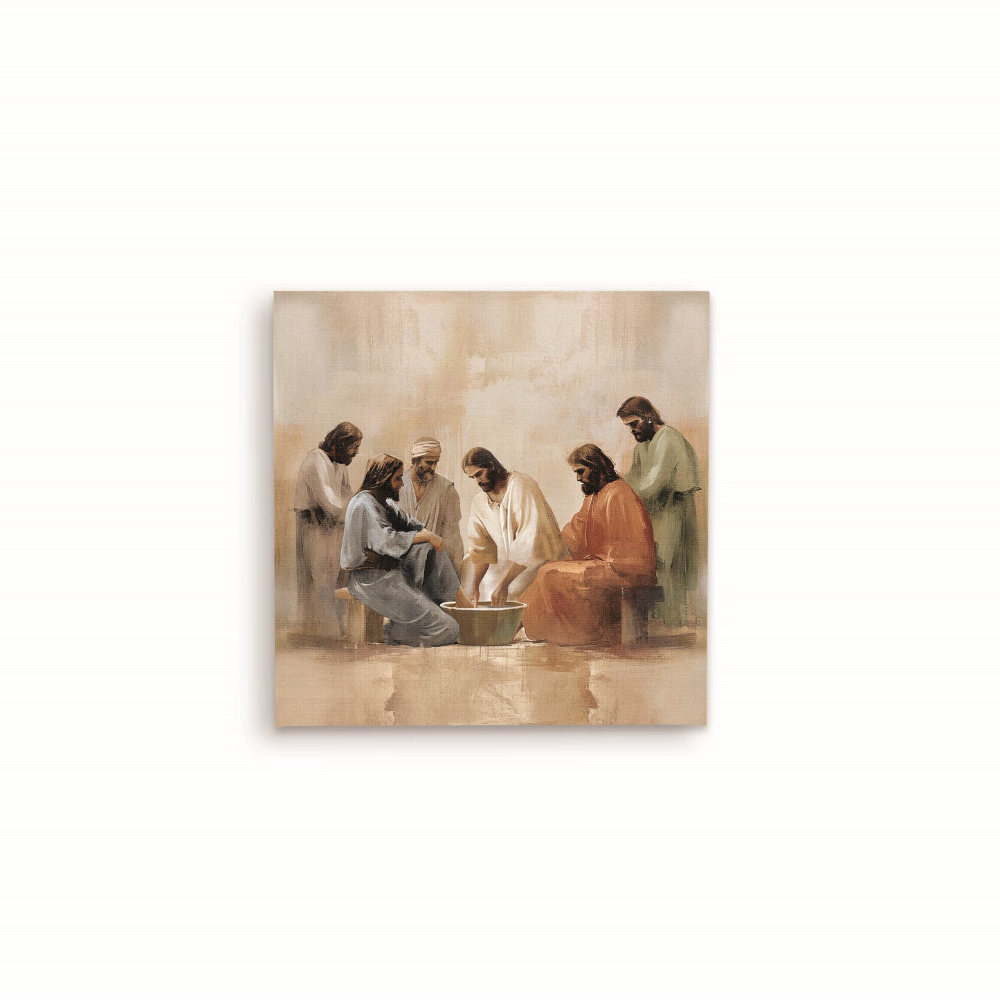 Wall Decor-Canvas-Jesus Washing Feet (11" x 11")