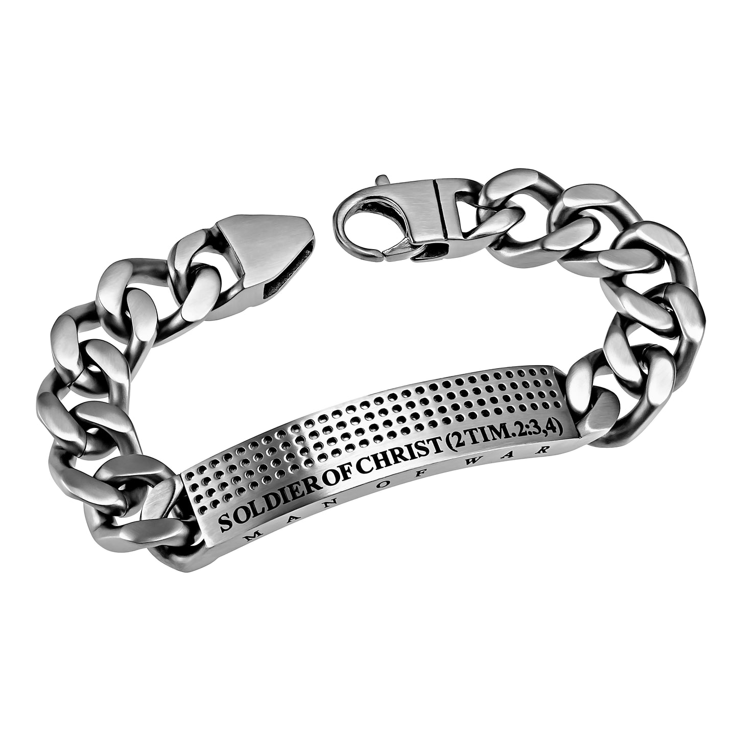 Bracelet-Sport Silver-Soldier Of Christ (Mens) (8")