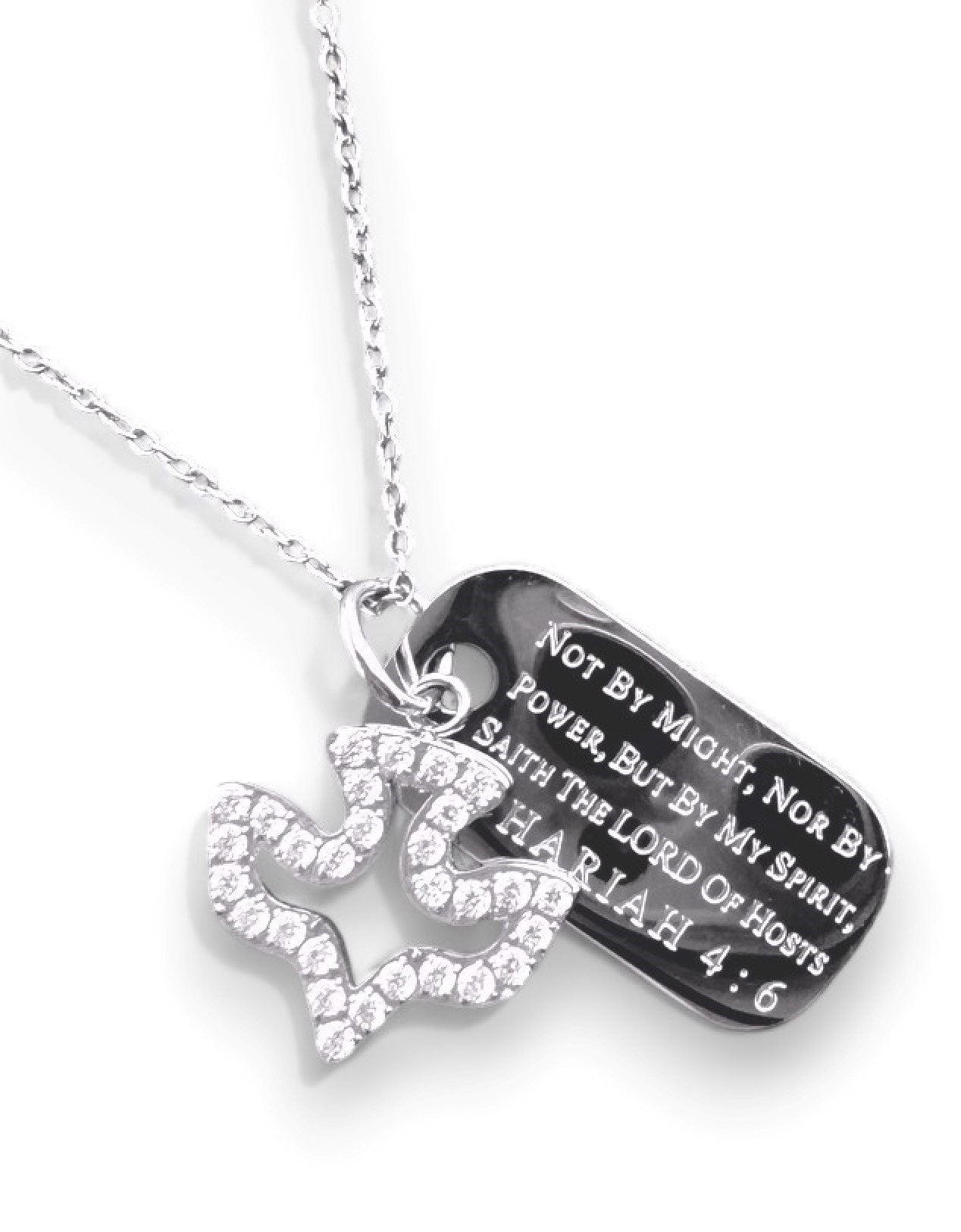 Necklace-Cz Dove-Zech. 4:6 (Womens) (18")