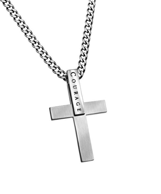 Necklace-I.D. Cross-Courage (Mens) (24")