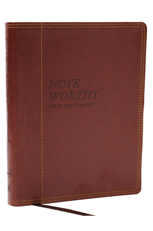 NKJV NoteWorthy New Testament (Comfort Print)-Brown Leathersoft