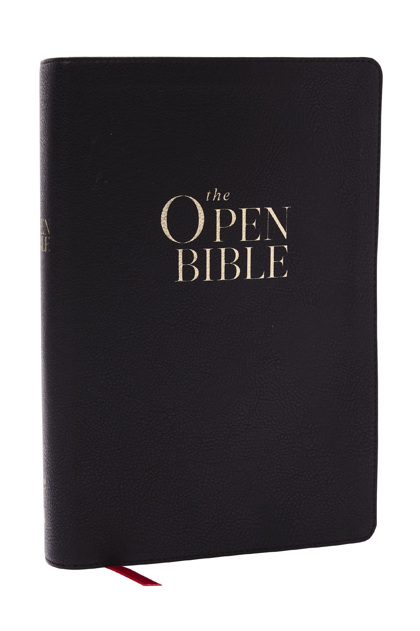 NKJV The Open Bible (Comfort Print)-Black Leathersoft Indexed