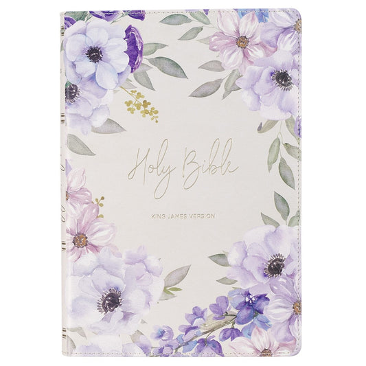 KJV Giant Print Bible (Full-Size)-Floral Faux Leather