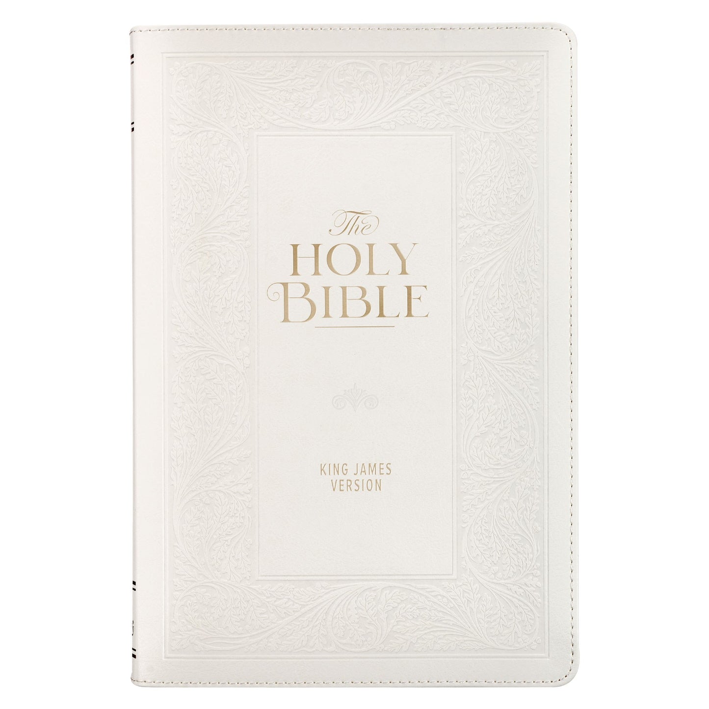 KJV Giant Print Bible-White Floral Faux Leather