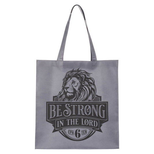 Tote Bag-Be Strong Reusable Non-Woven (Ephesians 6:10)-Gray