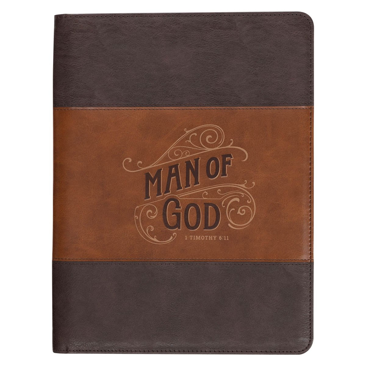 Padfolio-Two-tone Brown Man of God 1 Tim. 6:11