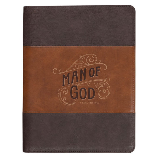 Padfolio-Two-tone Brown Man of God 1 Tim. 6:11