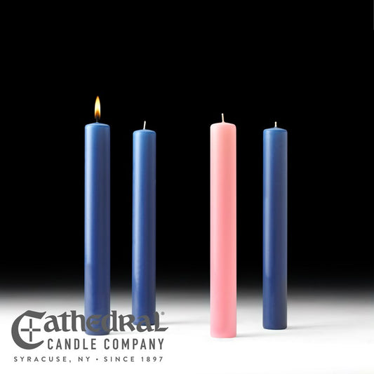 Advent Candle-3 Sarum/1 Rose (1 1/2" x 12")-51% Beeswax/APE (Pack Of 4)