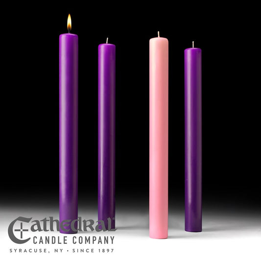 Advent Candle-3 Purple/1 Rose (1 1/2" x 16")-51% Beeswax/APE (Pack Of 4)