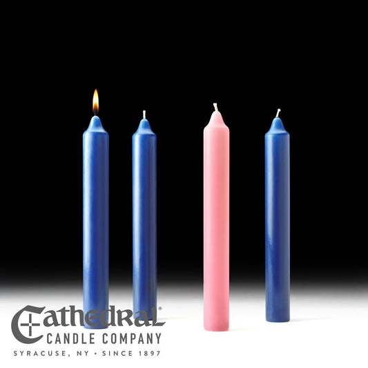 Advent Candle-3 Sarum/1 Rose (1 1/2" x 12")-Stearine/PE (Pack Of 4)