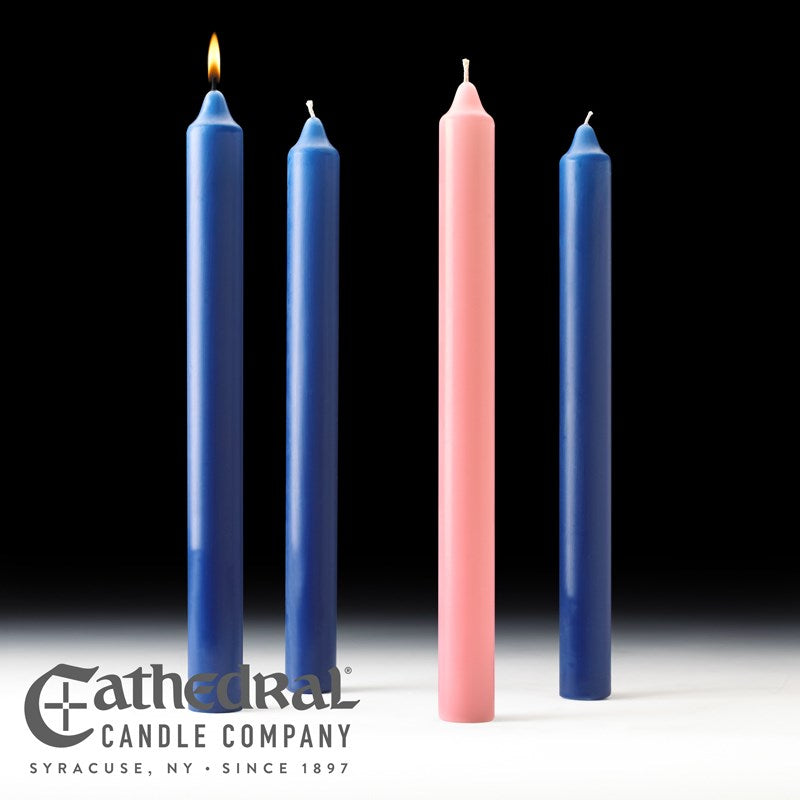 Advent Candle-3 Sarum/1 Rose (1 1/2" x 16")-Stearine/PE (Pack Of 4)