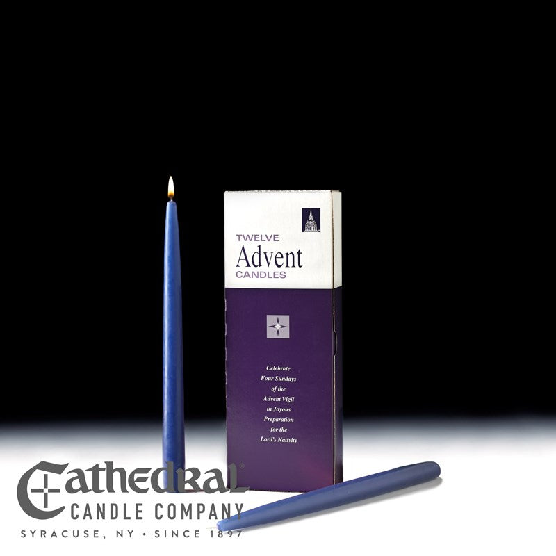 Advent Tapers-Blue (12") (Pack Of 12)