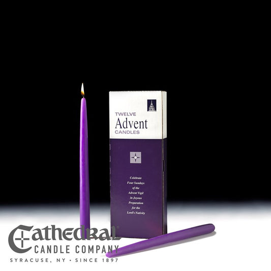 Advent Tapers-Purple (12") (Pack Of 12)