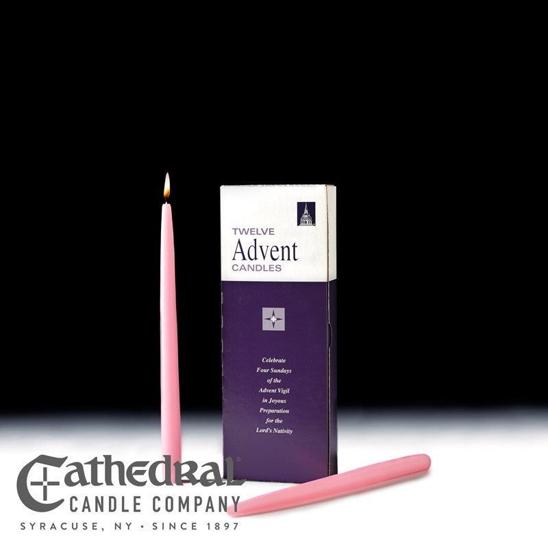 Advent Tapers-Rose (12") (Pack Of 12)