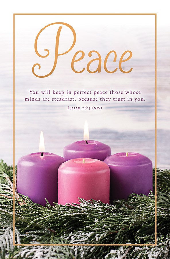 Bulletin-Advent Week 2: Peace (Isaiah 26:3  NIV) (Pack Of 100)