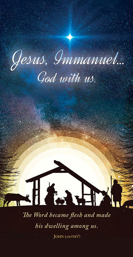 Offering Envelope-Jesus  Immanuel...God With Us (John 1:14  NIV) (Pack Of 100)