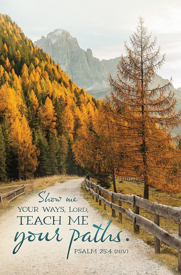 Bulletin-Show Me Your Ways Lord  Teach Me Your Paths (Psalm 25:4  NIV) (Pack Of 100)